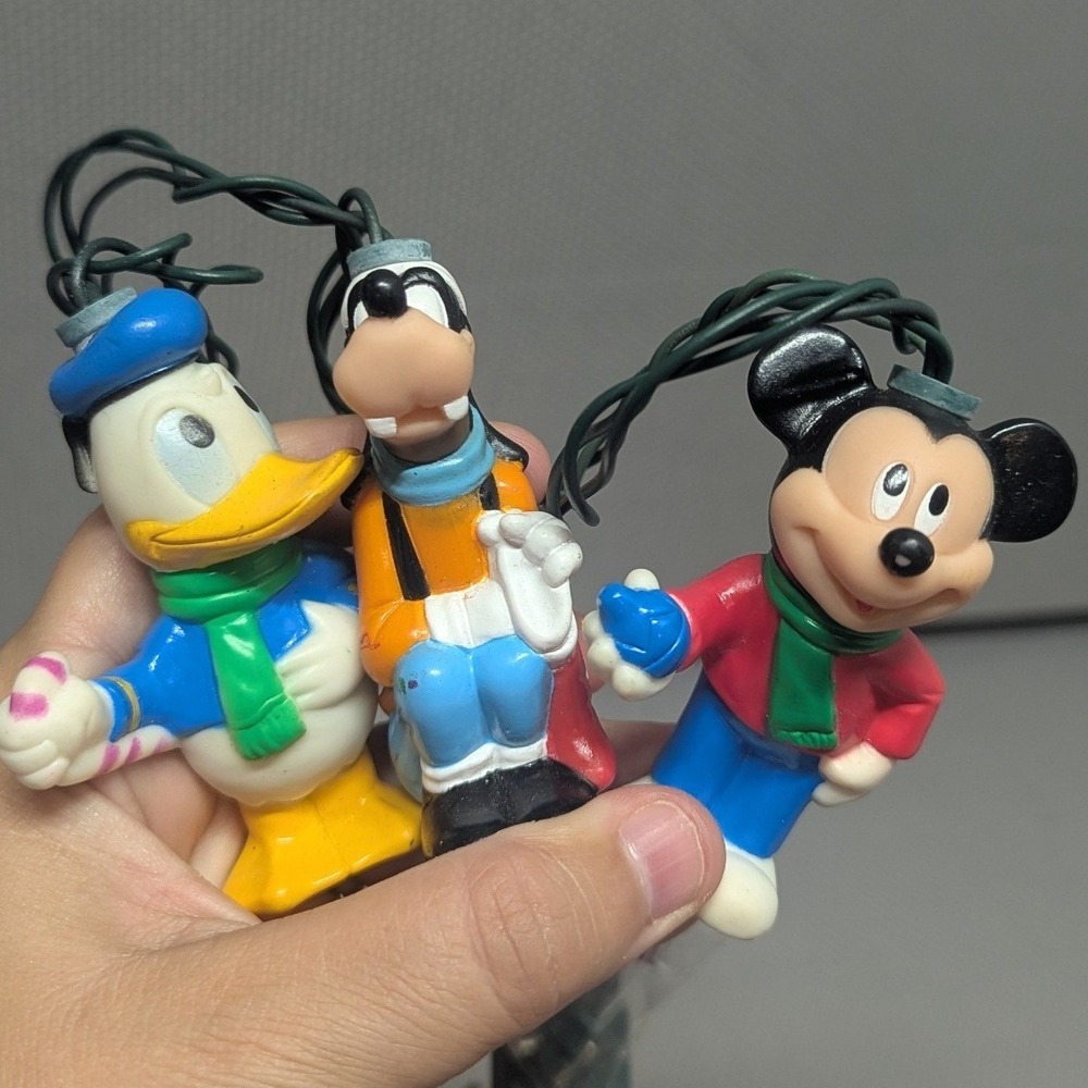 VTG Disney Christmas Lights Mickey Mouse Donald Duck Goofy 10 Light Set Working